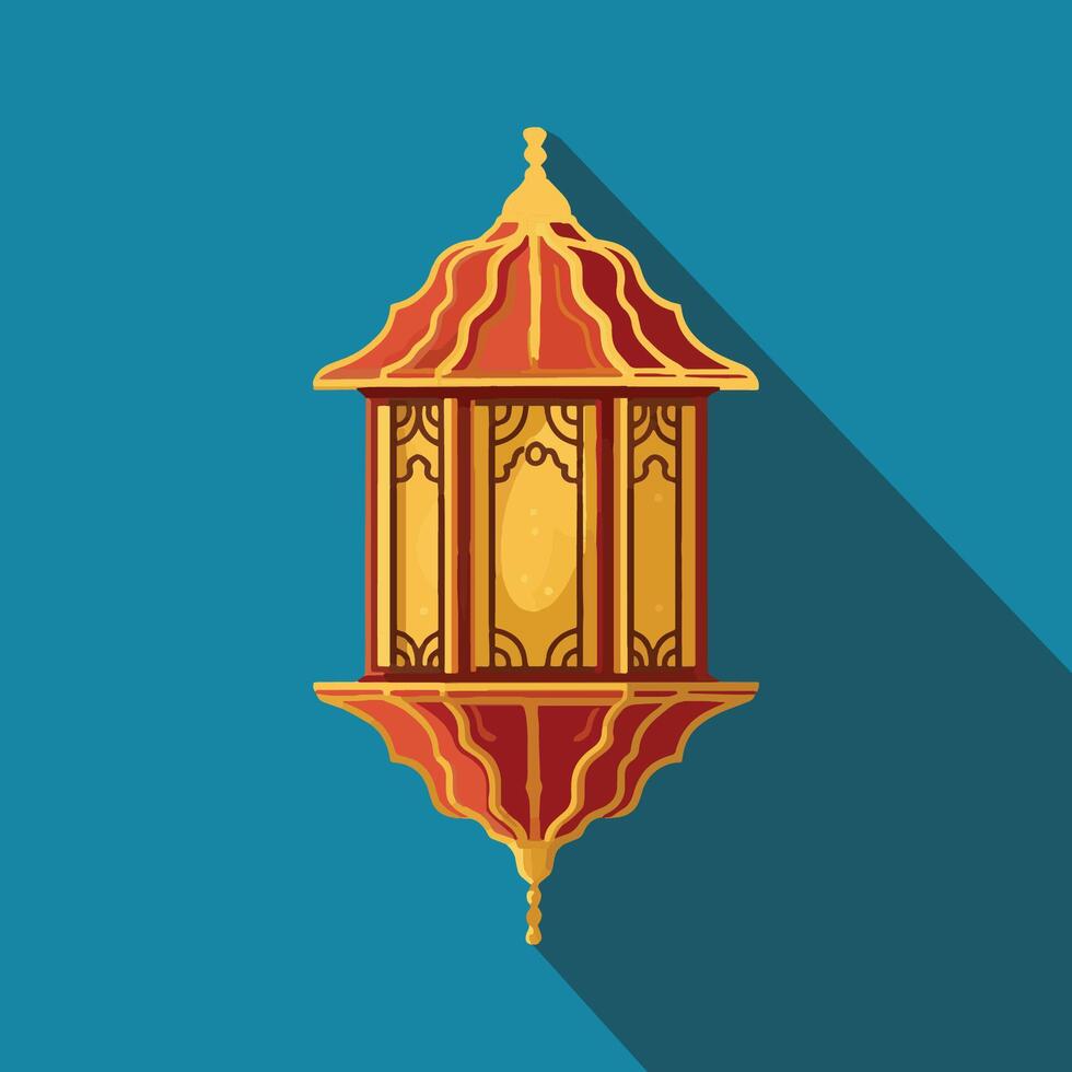 Islamic traditional lantern. Eid mubarak holiday illumination items. vector