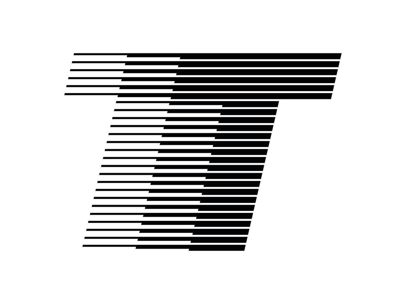 T Alphabet Logo Line Speed Abstract Optical Illusion Stripe Halftone Symbol Icon Illustration vector