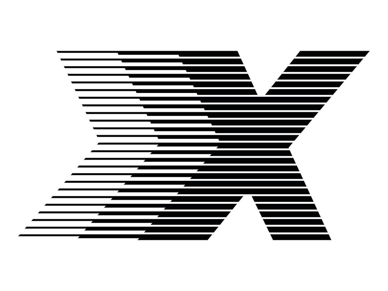 X Alphabet Logo Line Speed Abstract Optical Illusion Stripe Halftone Symbol Icon Illustration vector