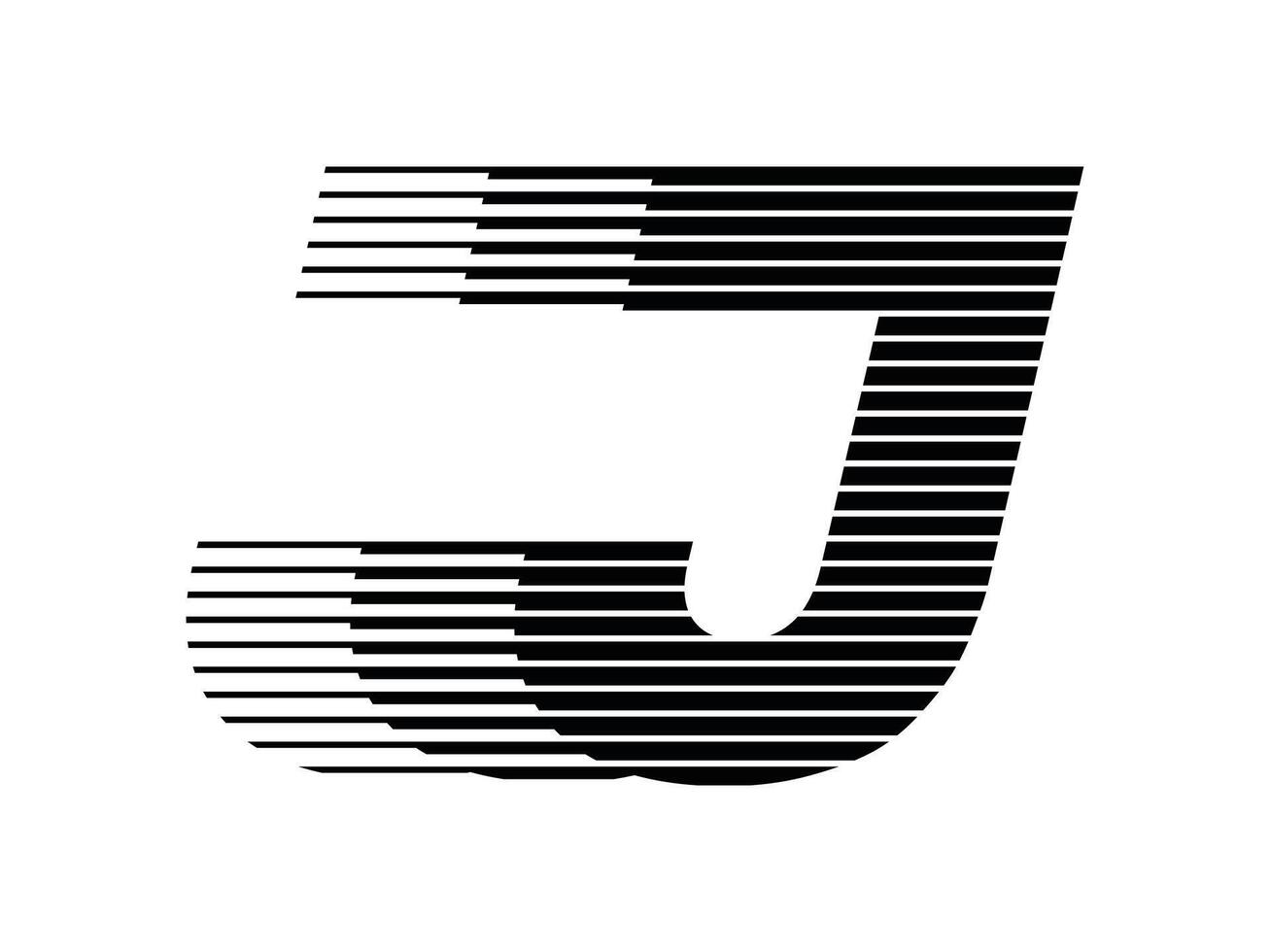 J Alphabet Logo Line Speed Abstract Optical Illusion Stripe Halftone Symbol Icon Illustration vector