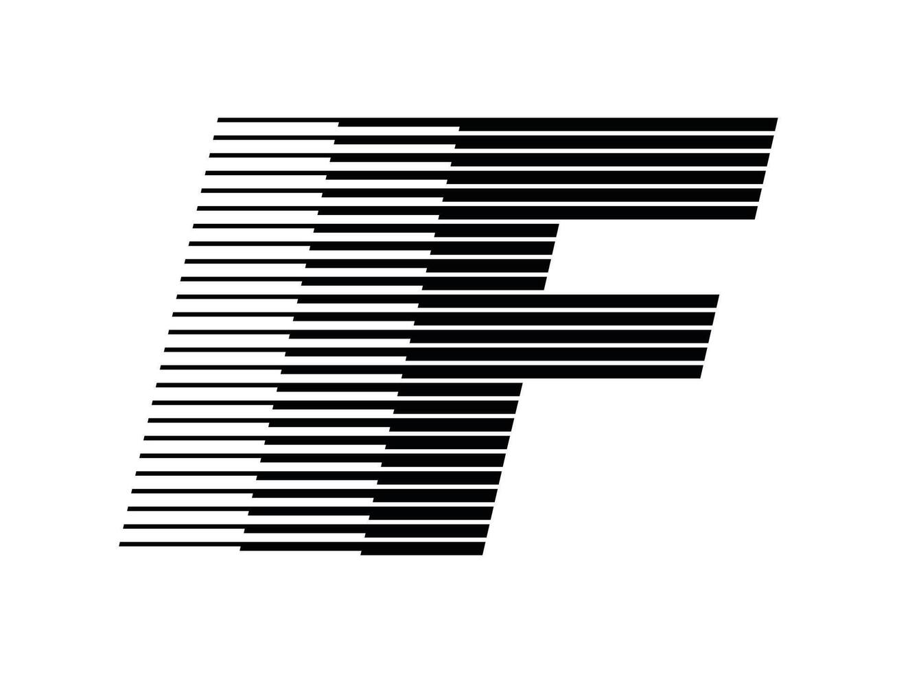 F Alphabet Logo Line Speed Abstract Optical Illusion Stripe Halftone Symbol Icon Illustration vector