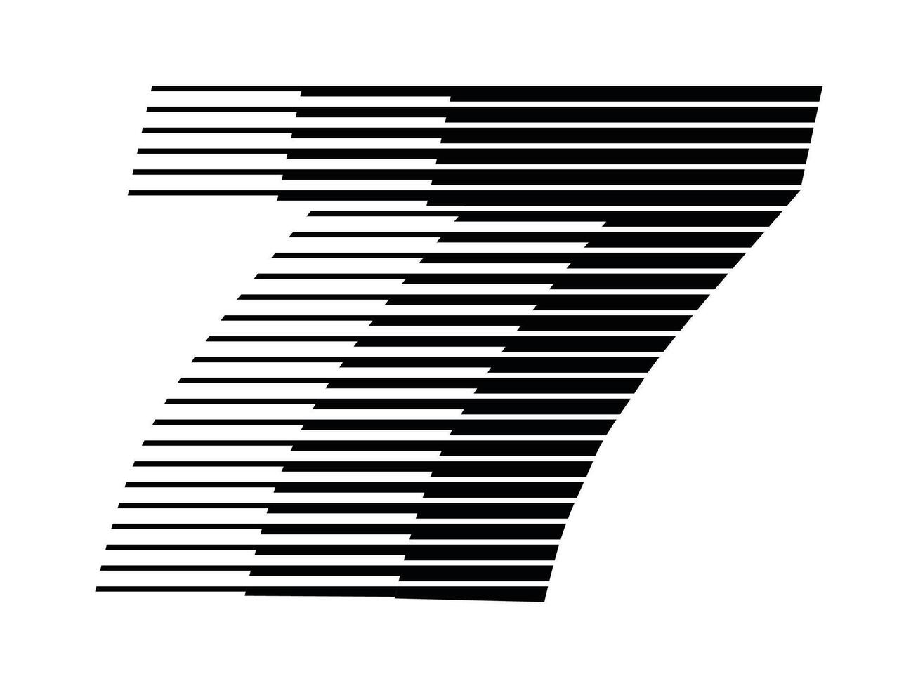 7 Number Speed Line Abstract Optical Illusion Stripe Halftone Symbol Icon Illustration vector