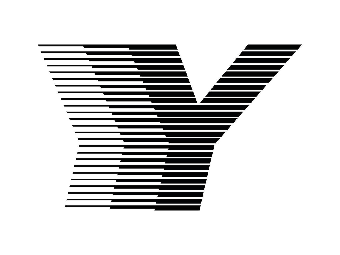 Y Alphabet Logo Line Speed Abstract Optical Illusion Stripe Halftone Symbol Icon Illustration vector