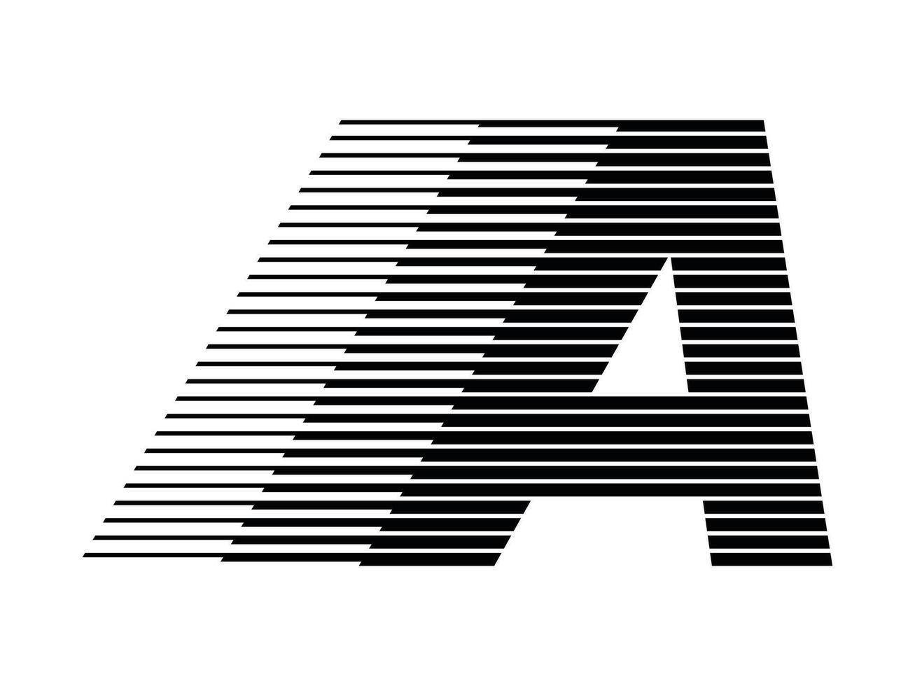 A Alphabet Logo Line Speed Abstract Optical Illusion Stripe Halftone Symbol Icon Illustration vector