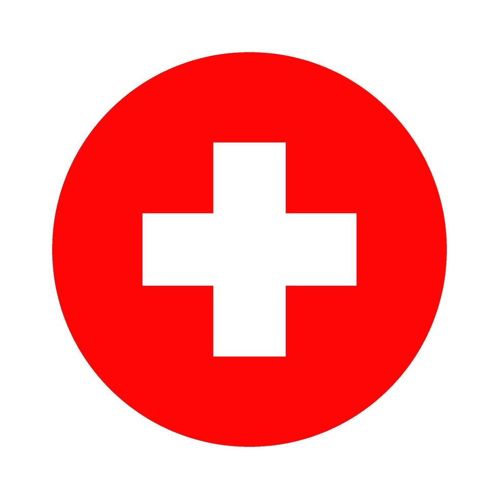 Round medical cross on white background vector