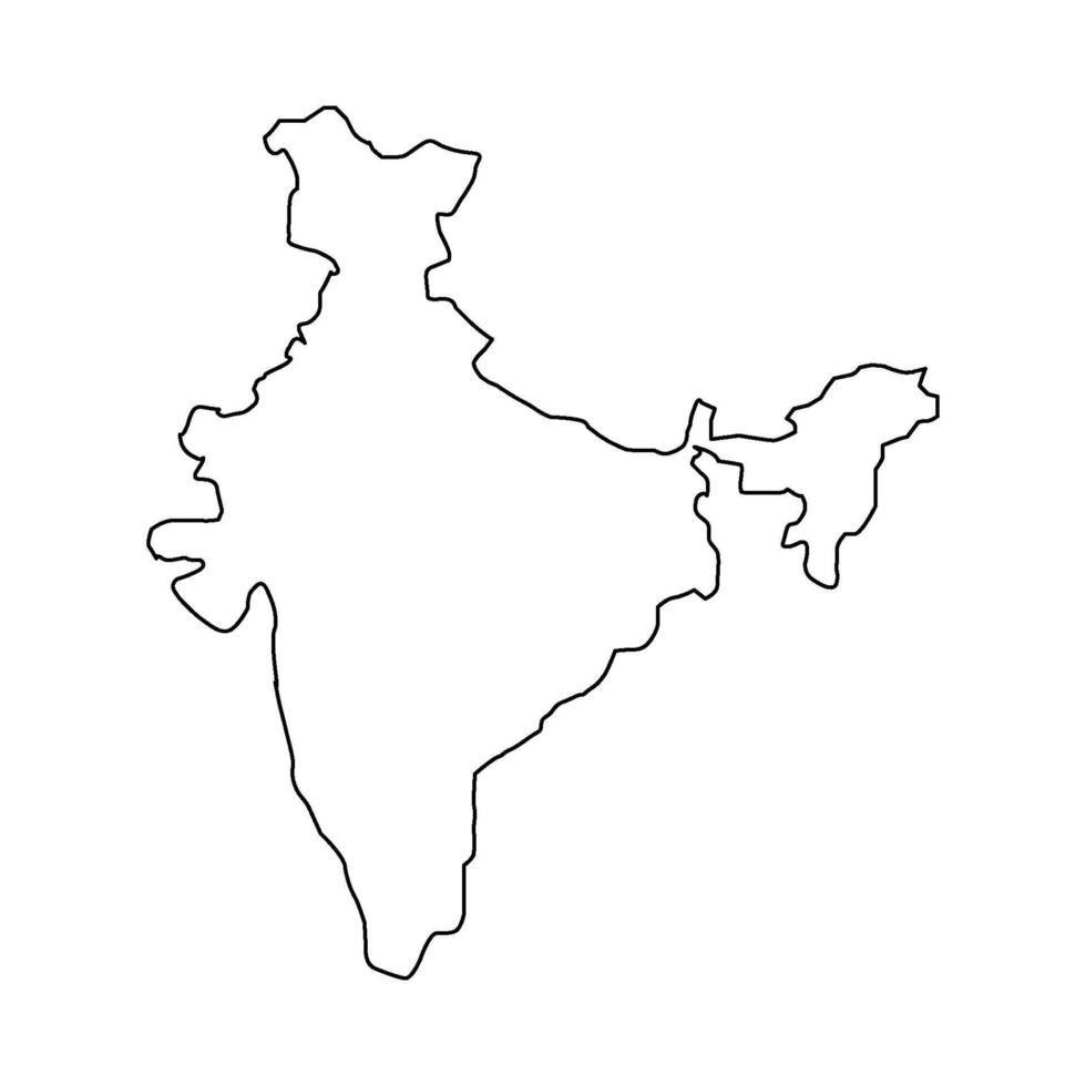 India map on white background vector