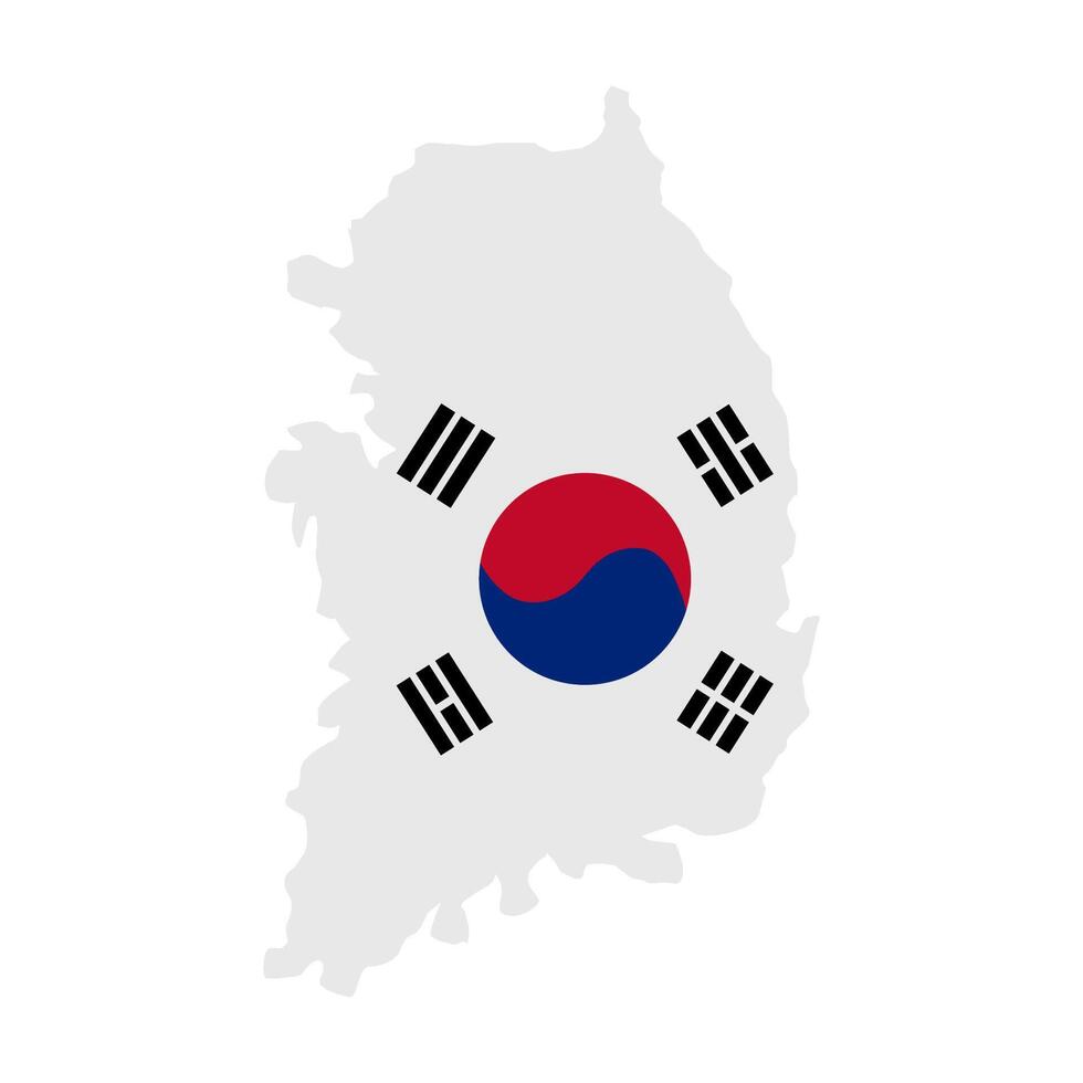 South Korea map on white background vector
