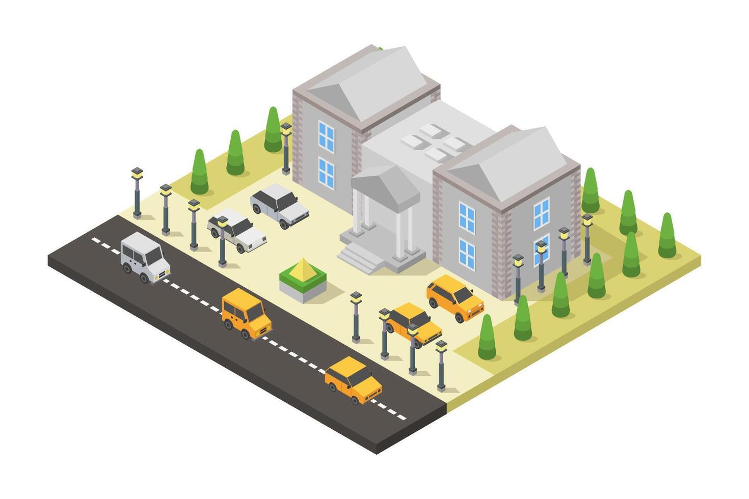 Court isometric on white background vector