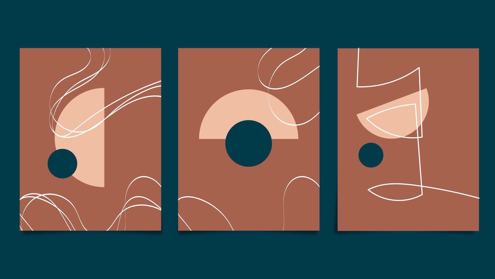 Hand-drawn flat design boho wall Art Abstract vector