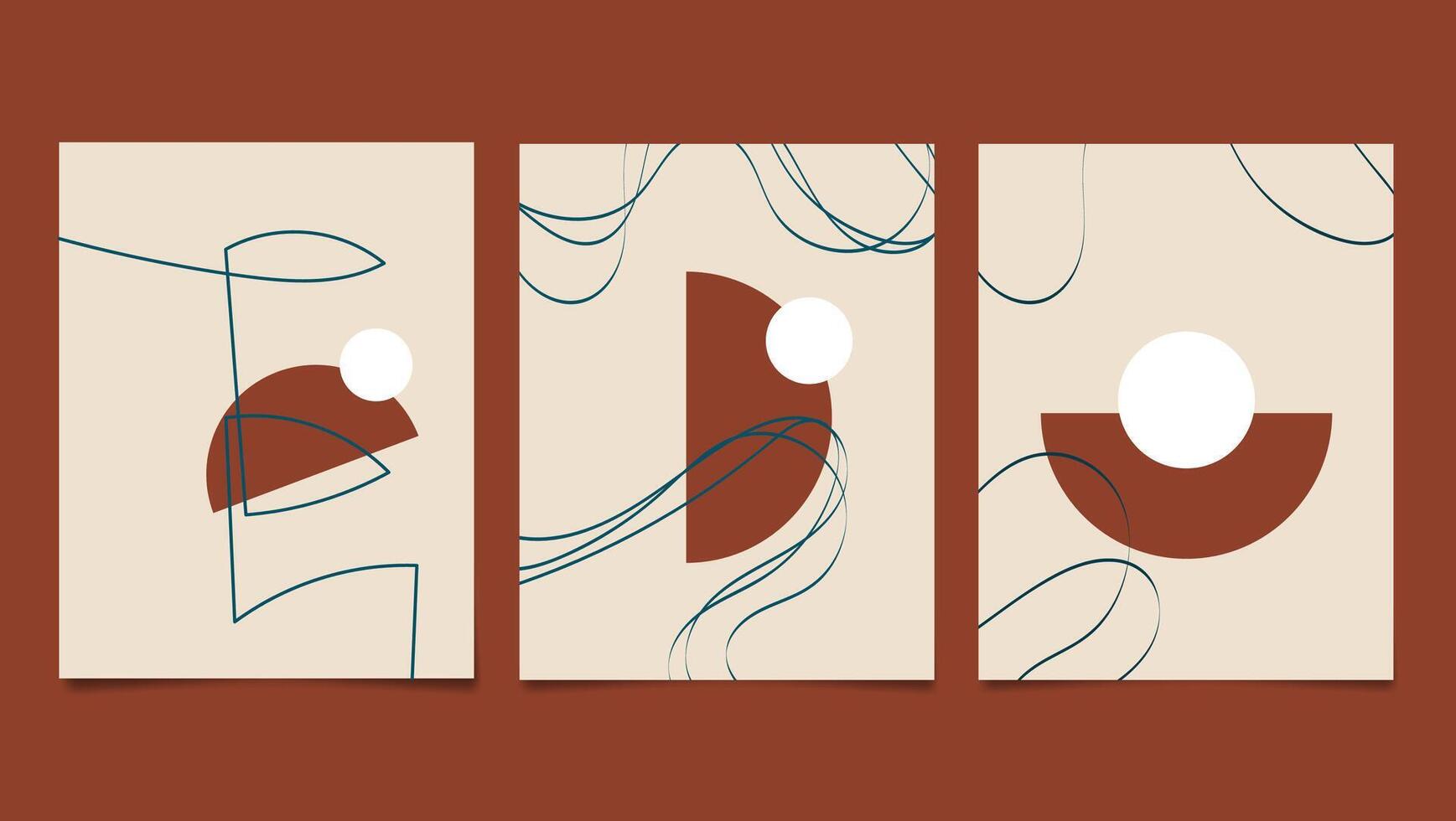 Hand-drawn flat design boho wall Art Abstract vector