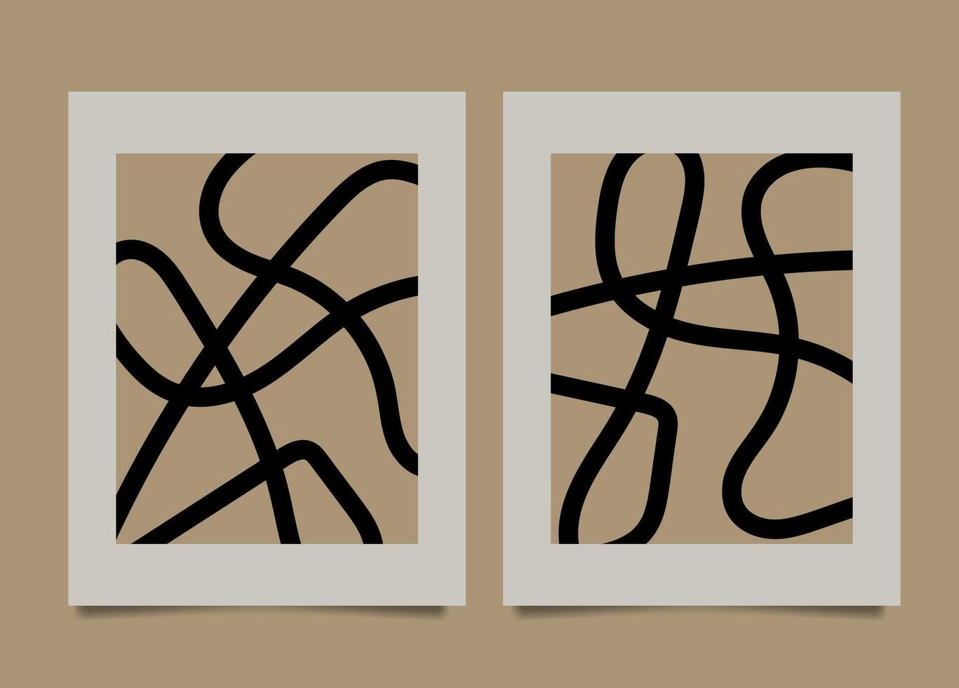Hand-drawn flat design boho wall Art Abstract vector