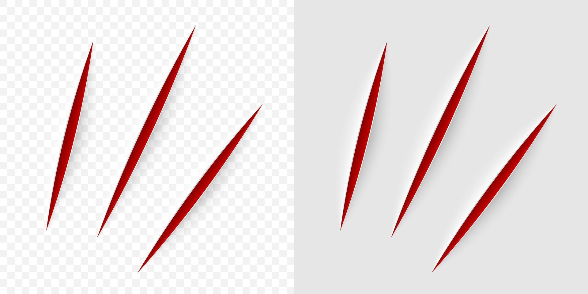 Realistic red cut with a office knife vector