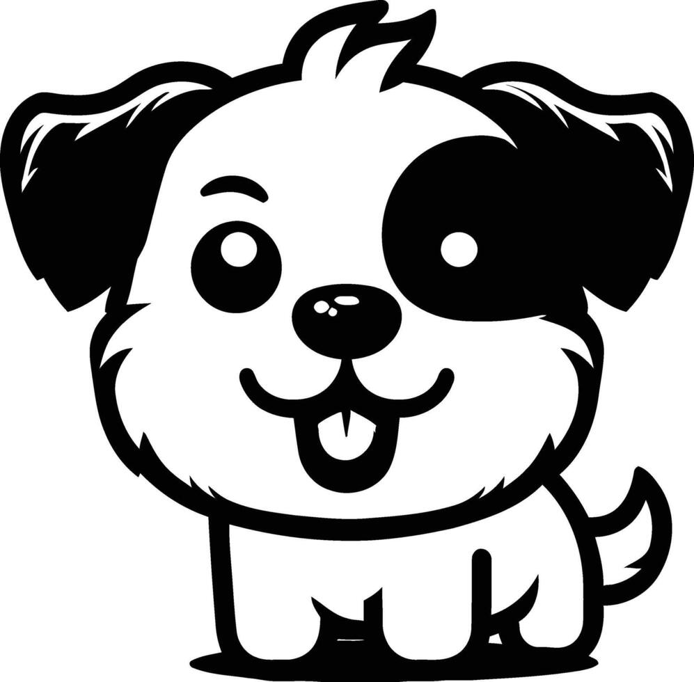 Cat Black and White Illustration Design vector