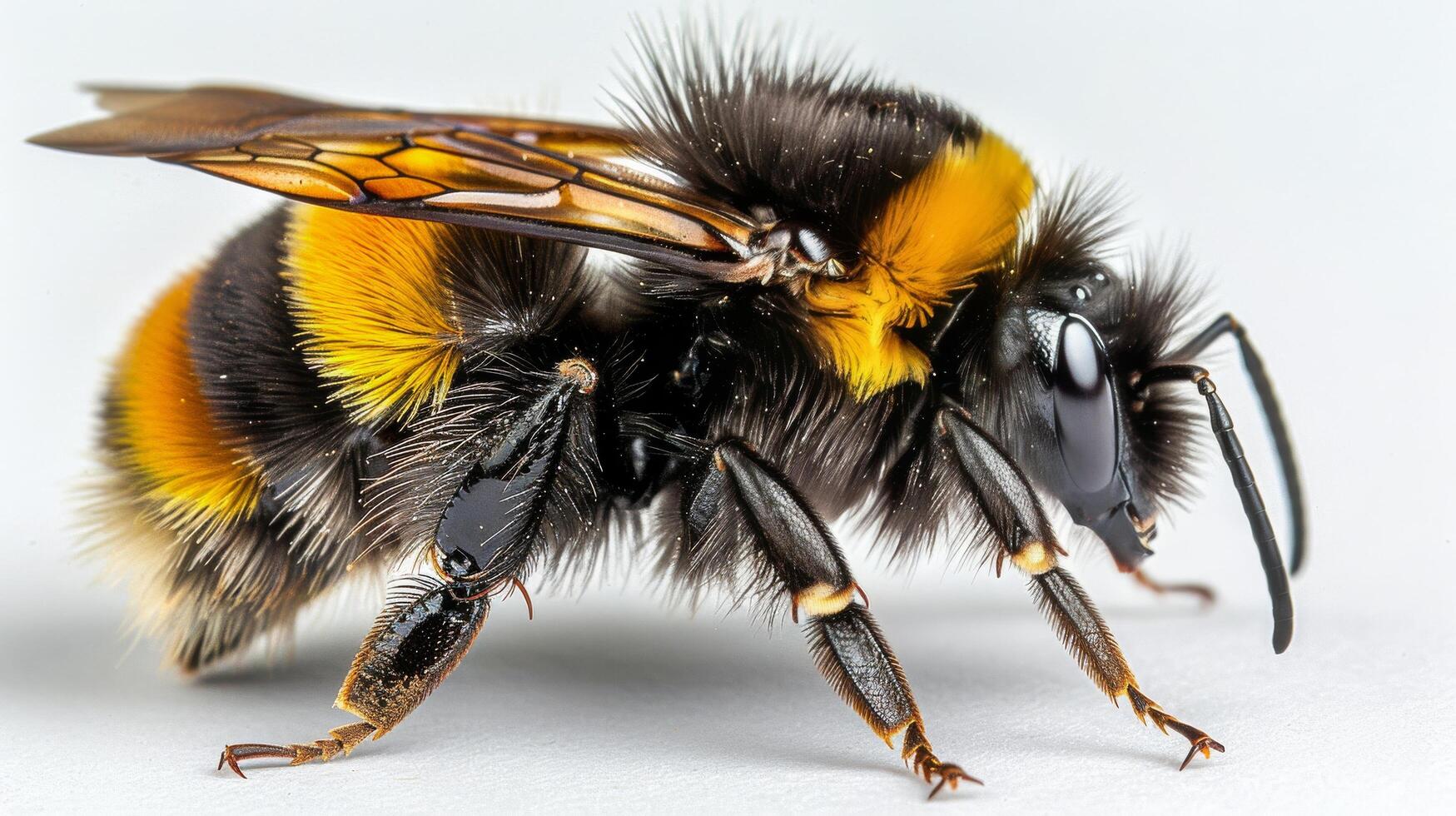 Close Up of a Bee on White Background photo