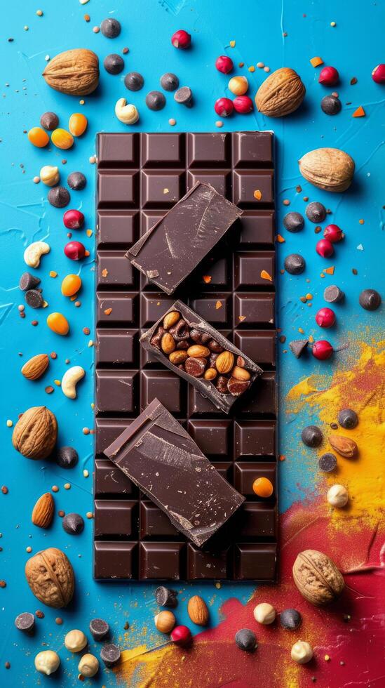 A Table Covered With Chocolate and Nuts photo
