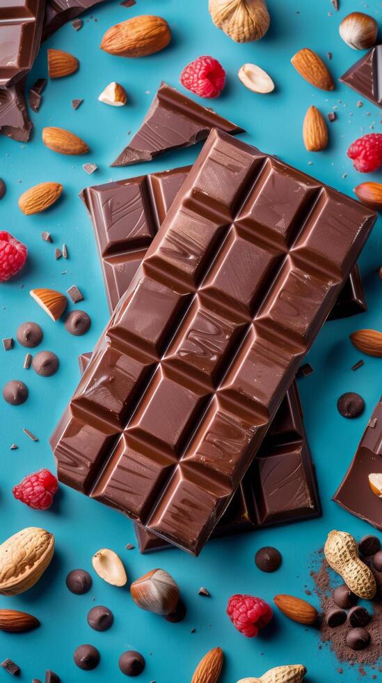 A Table Covered With Chocolate and Nuts photo