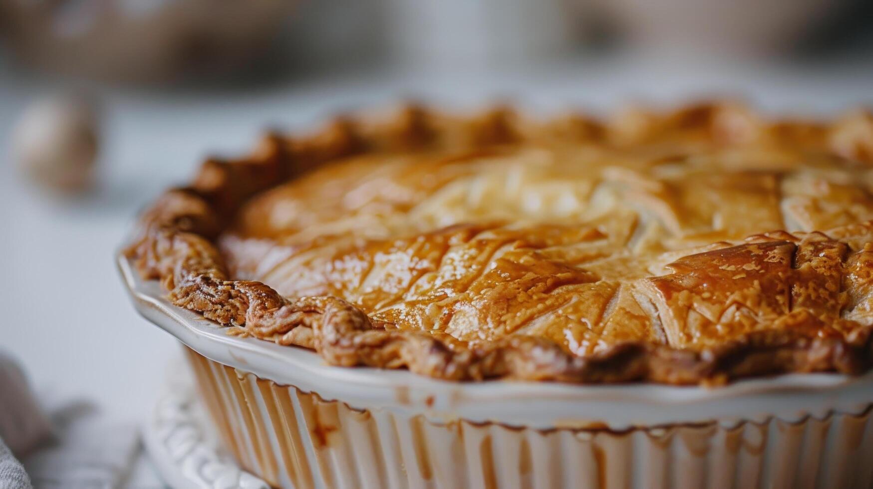 Pie On Wooden Table photo