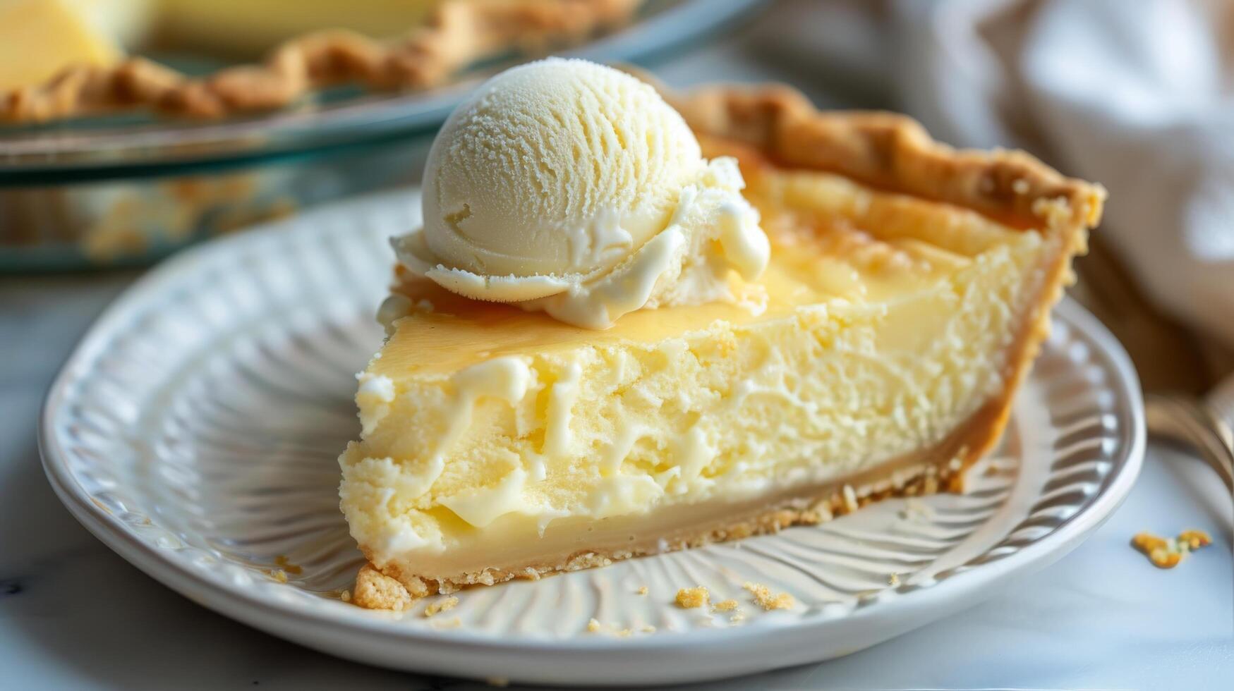 Slice of Pie With Ice Cream photo
