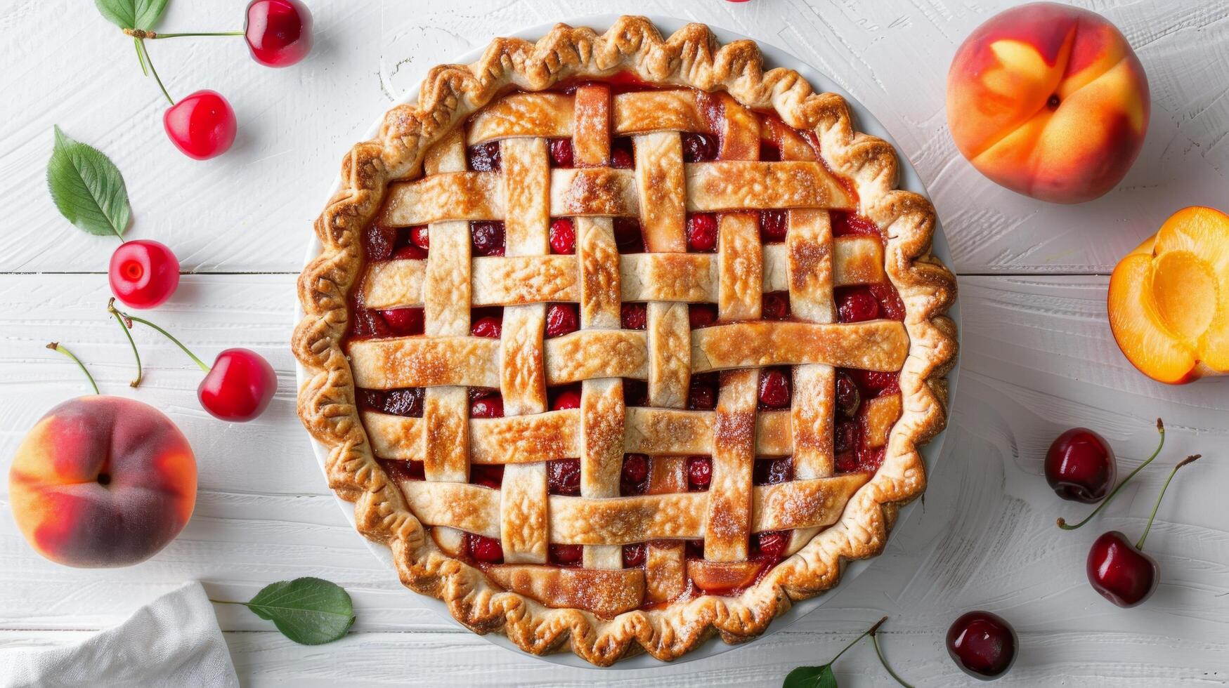 Homemade Pie With Lattice Design photo