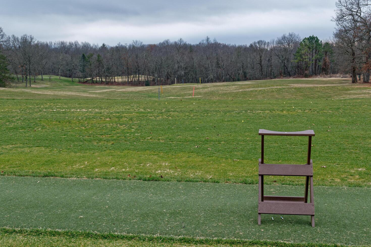 Driving range at a golf course photo
