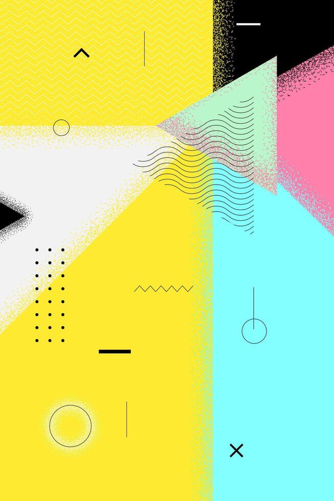 Abstract retro minimal summer poster. Swiss aesthetic brutalist bright geometric shapes sun. Celebration party or sales advertising creative graphic print concept. Modern trendy artwork eps design vector