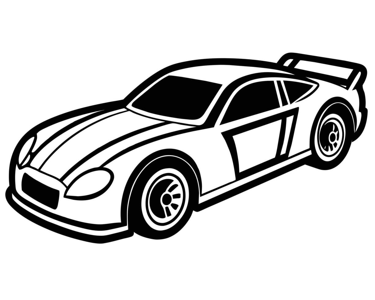Black and white car vector