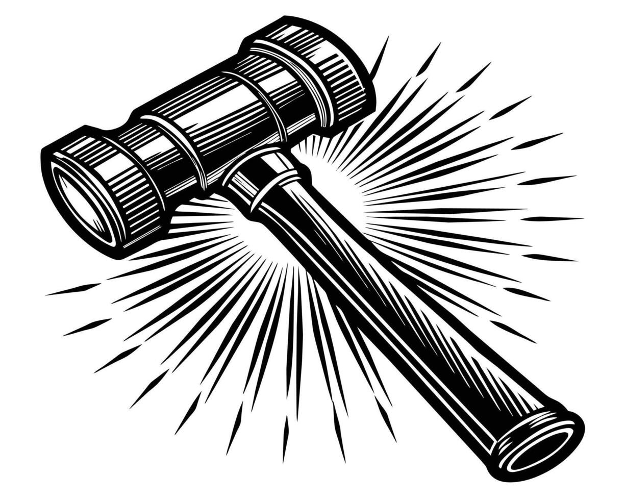 Hand drawn illustration of a hammer vector