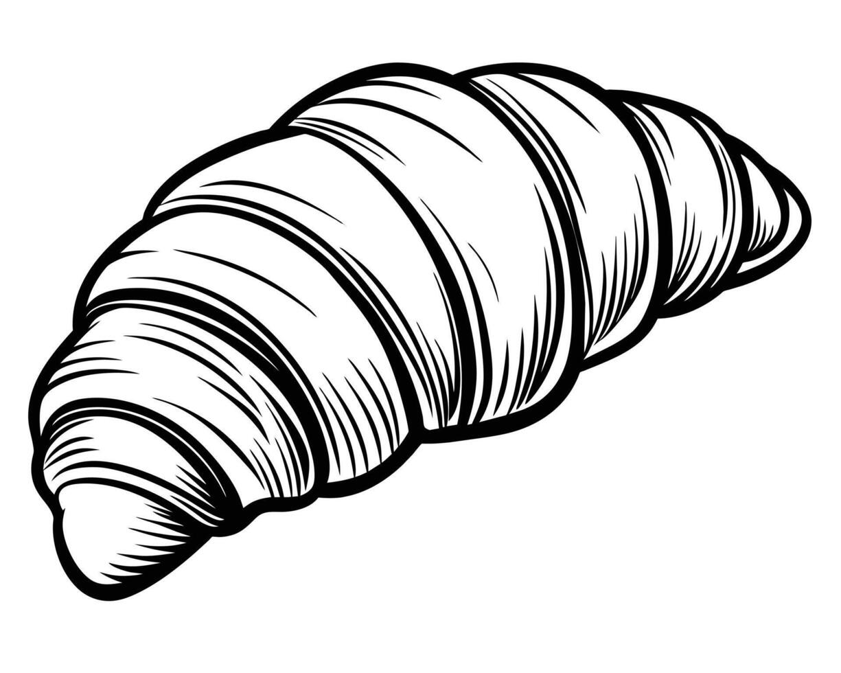 Sketch croissant donuts doodles vector