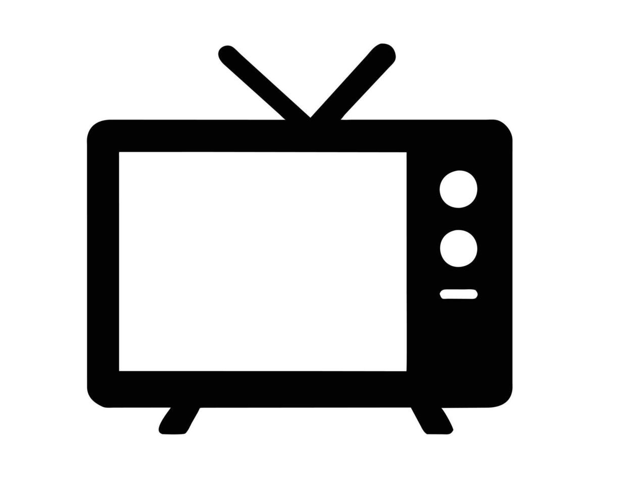 Tv set on white vector
