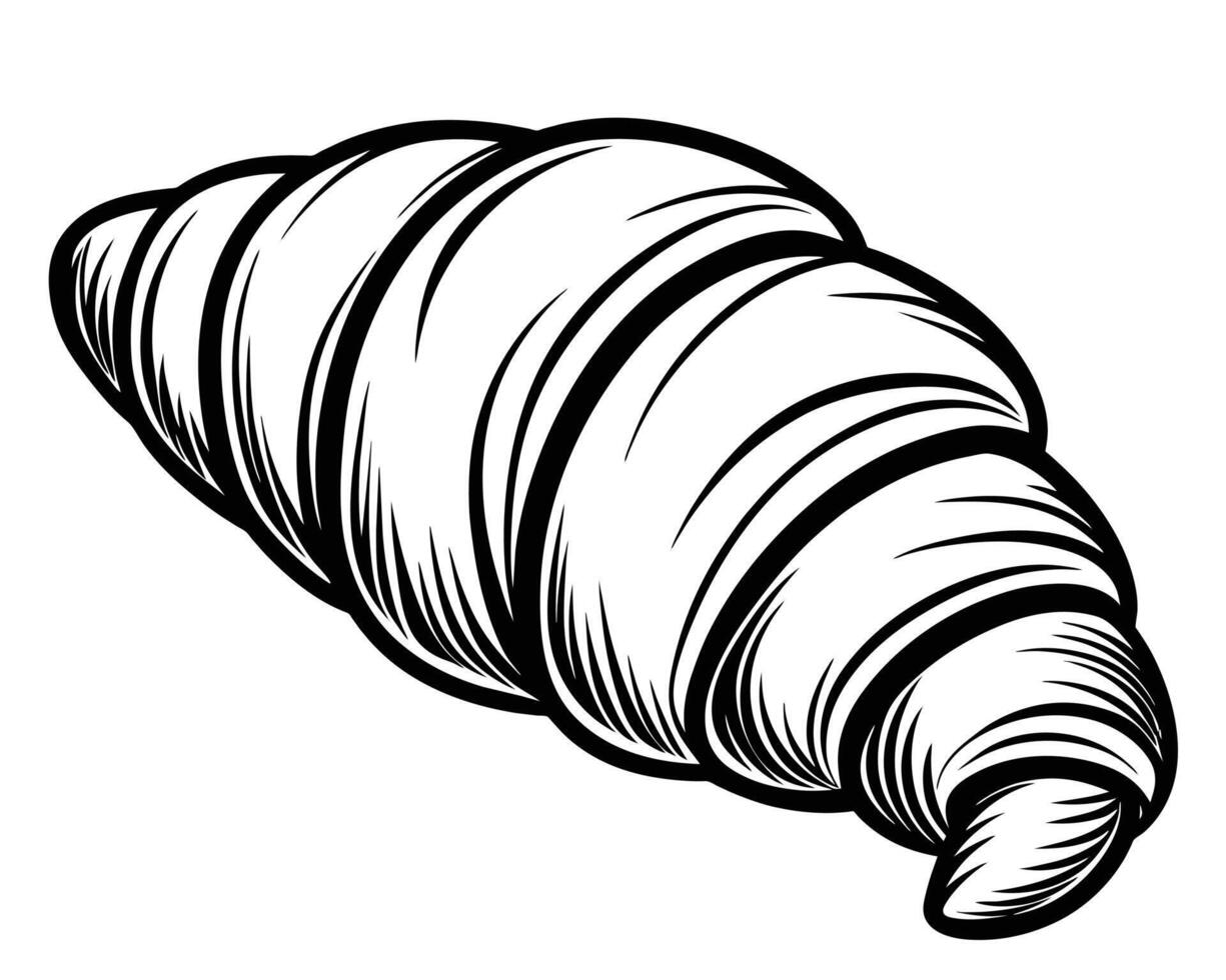Sketch croissant donuts doodles vector