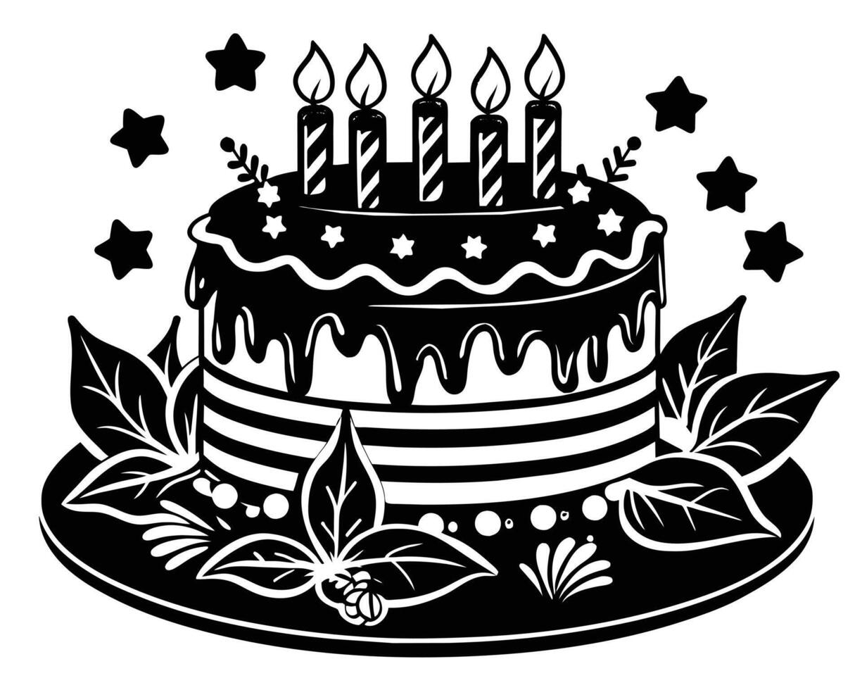 Birthday cake with candles vector