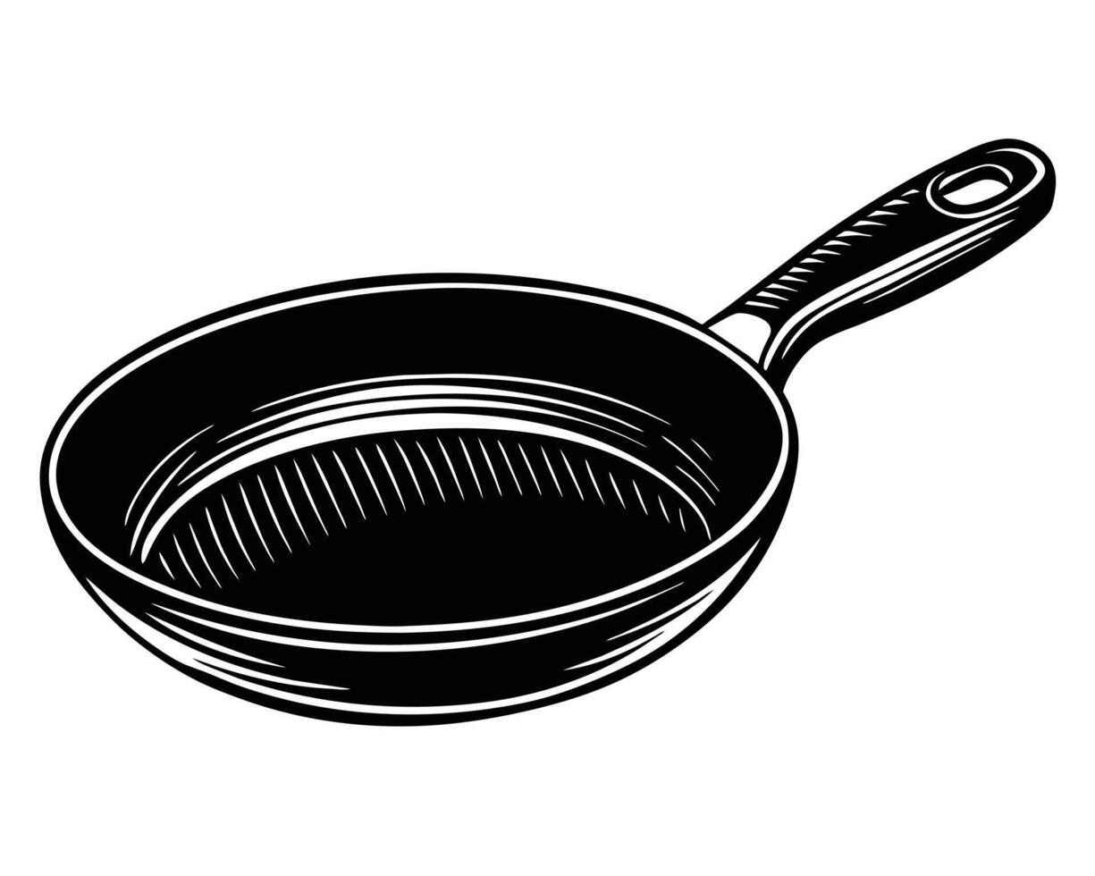 Frying pan isolated on white background vector