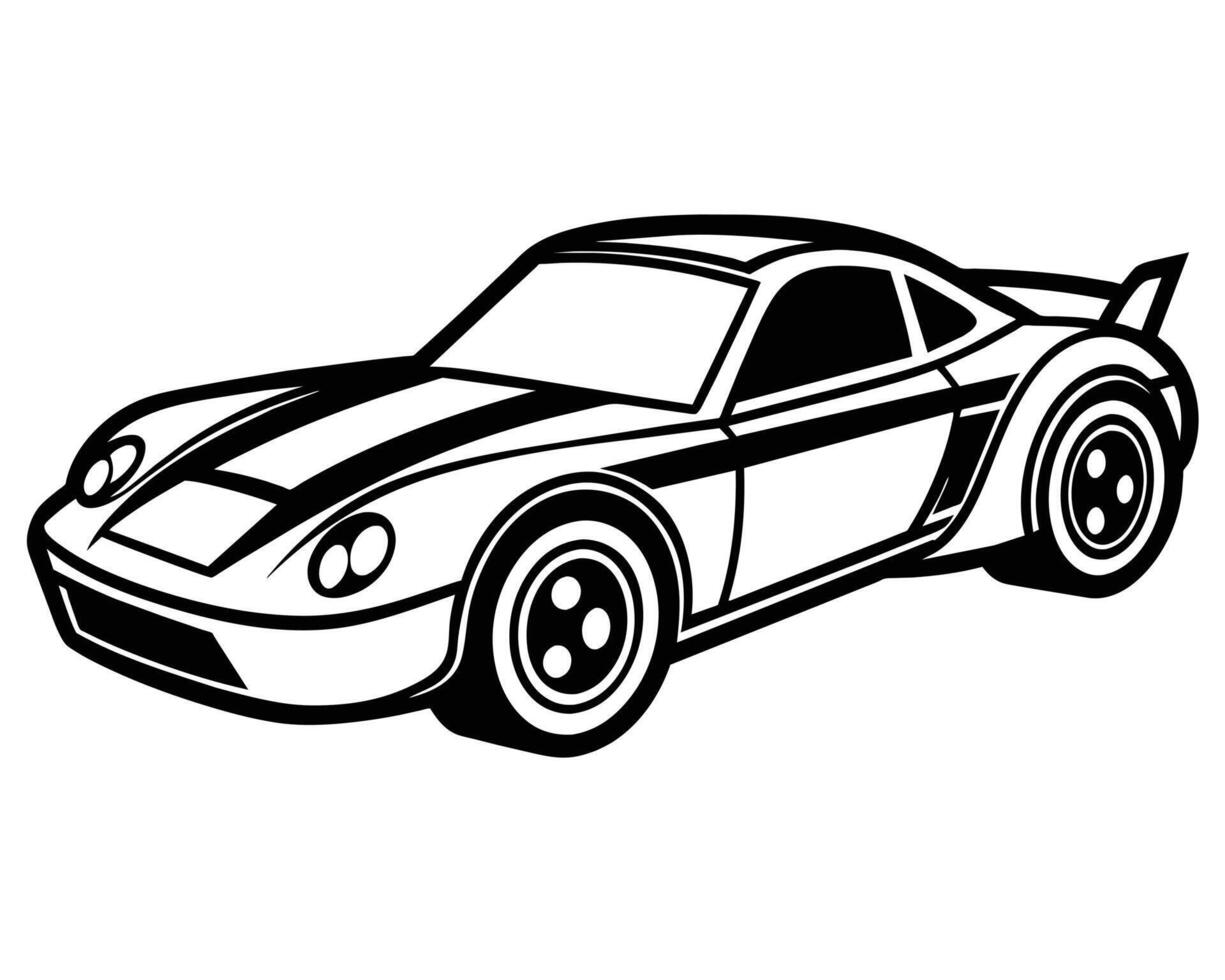 Black and white car vector