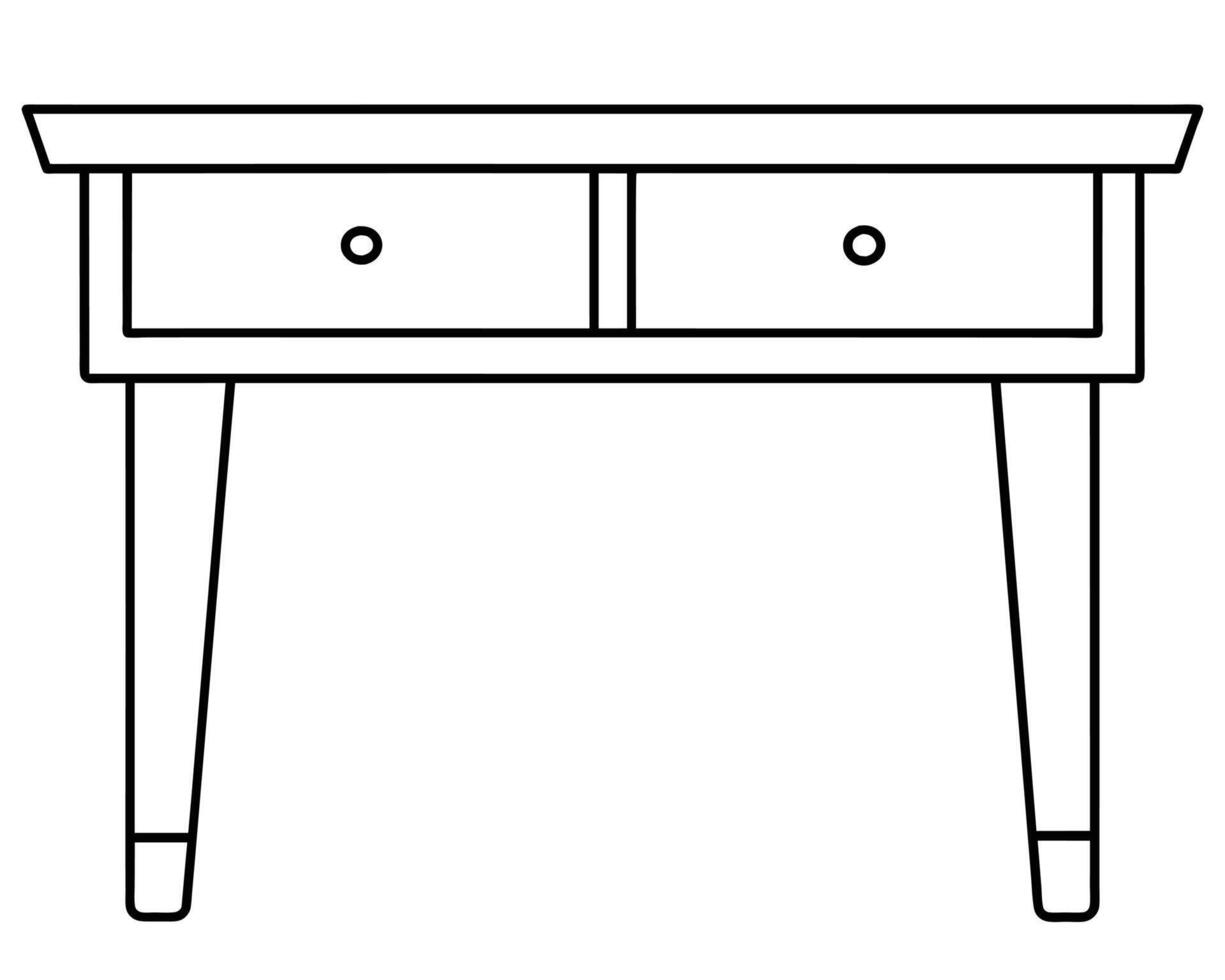 Wooden table isolated on white background vector