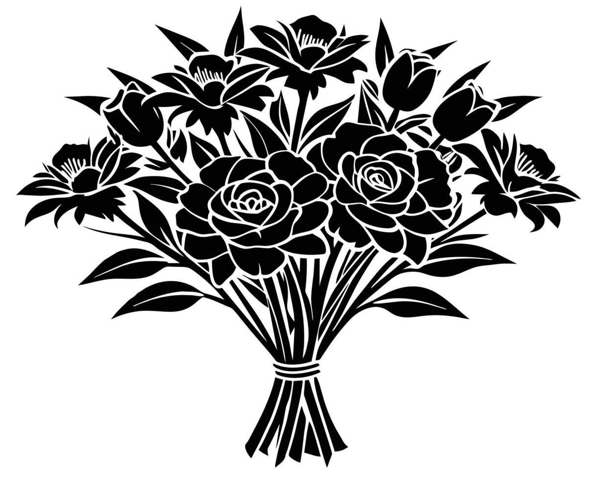 Black and white dahlia flower vector