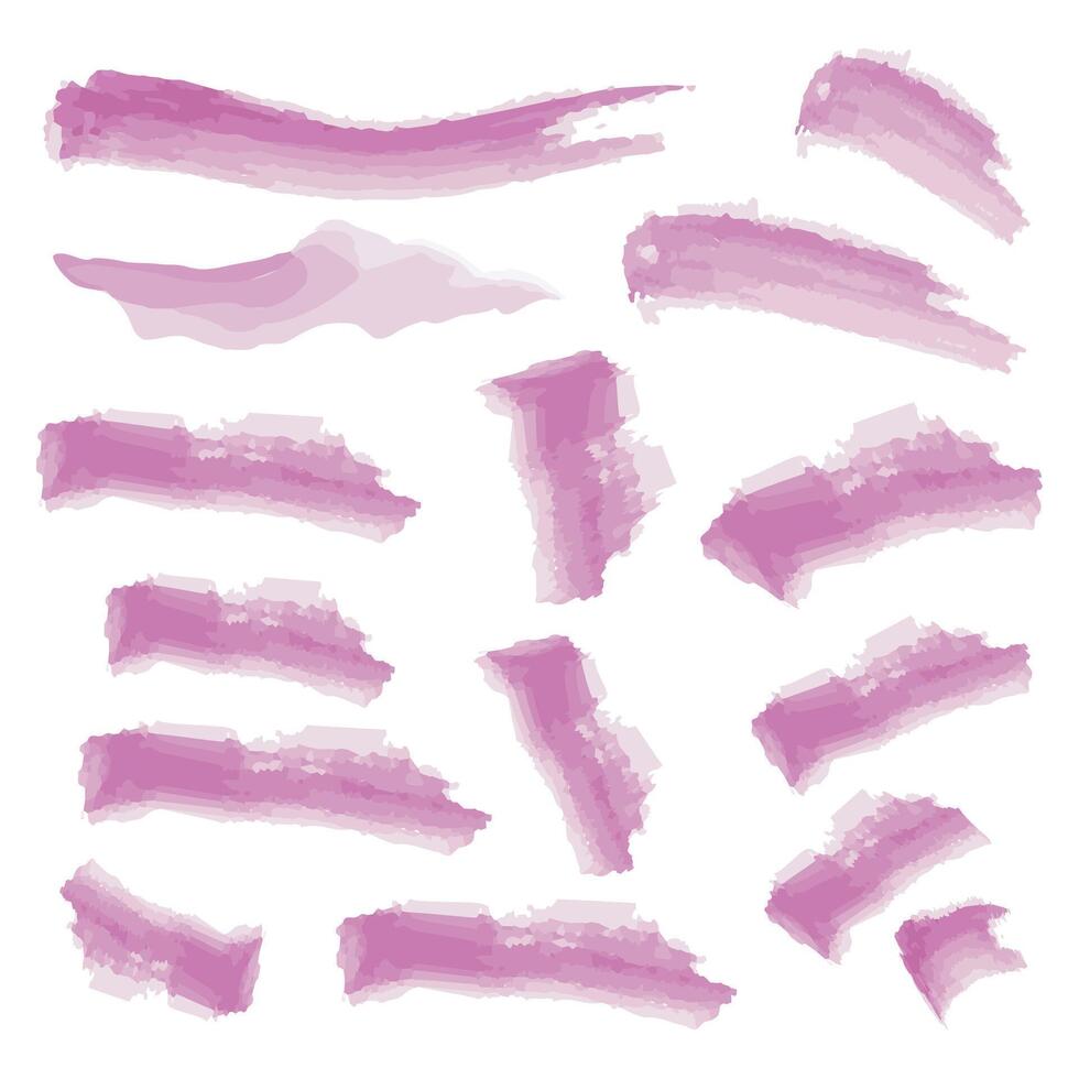 Set of paint brush stroke, ink splatter and artistic design elements, Dirty watercolor texture, box, frame, grunge background, Black pen marker shapes vector