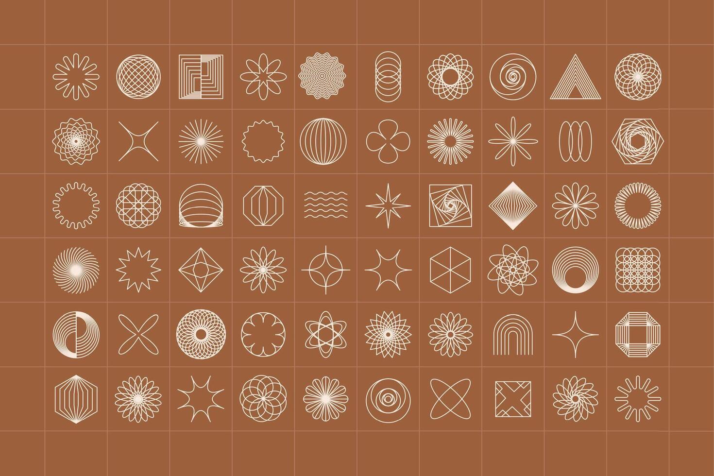 Linear bauhaus aesthetic forms for trendy geometric modern posters. Brutalist abstract shapes set for swiss simple design vector