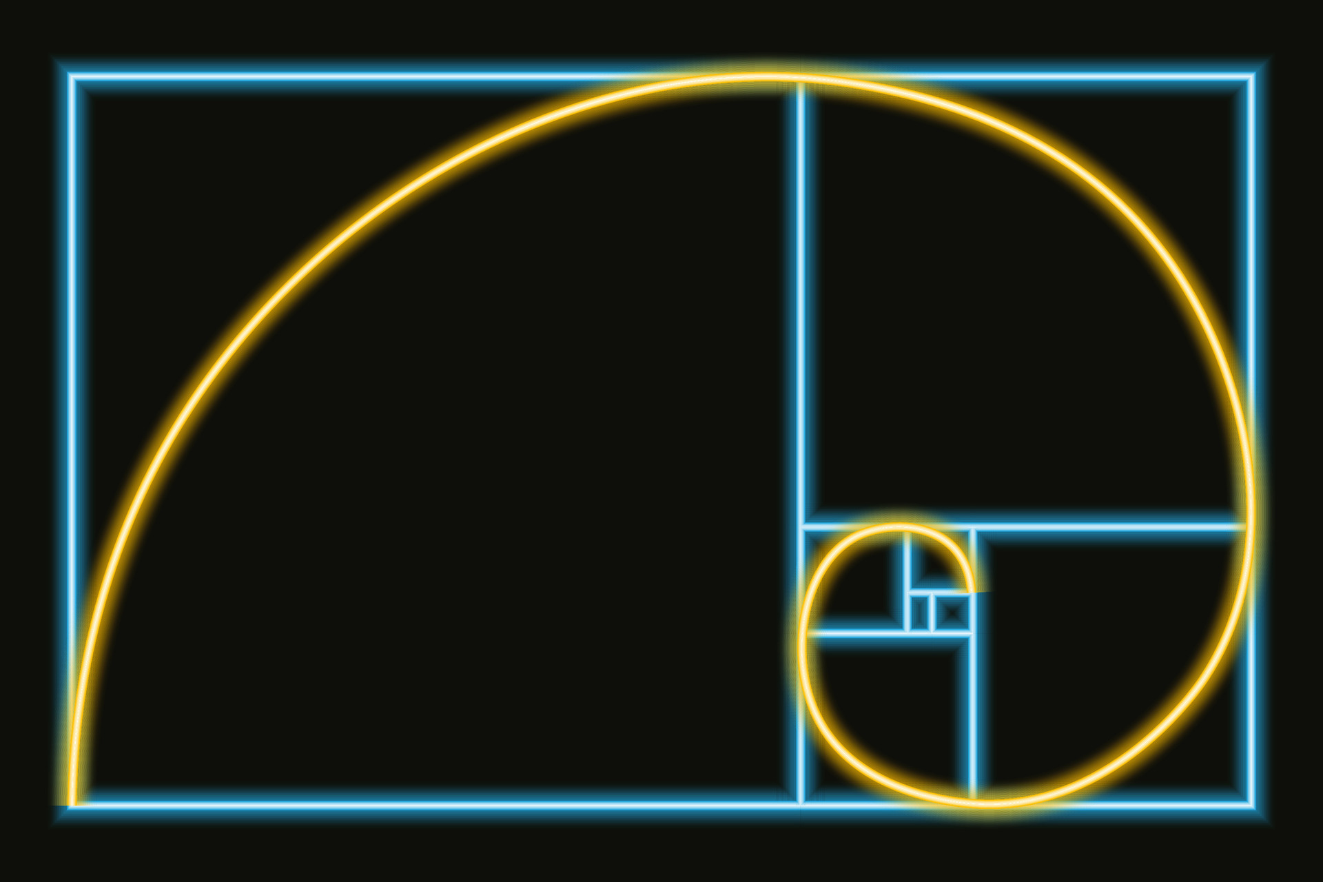 Golden ratio. Neon sign. Fibonacci number, section, divine proportion ...