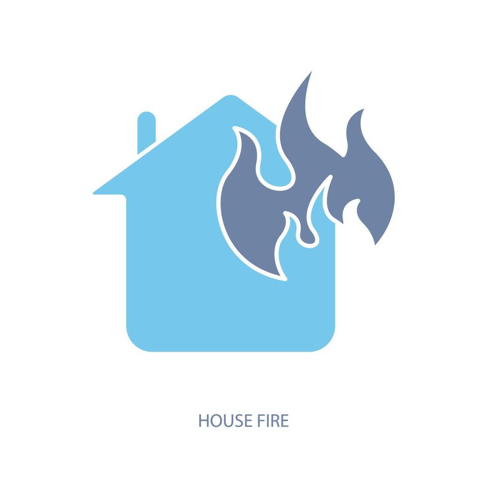 house fire concept line icon. Simple element illustration. house fire concept outline symbol design. vector