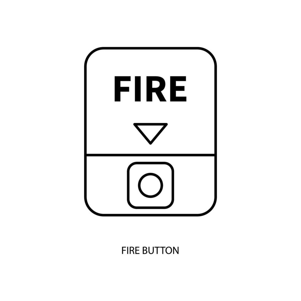 fire button concept line icon. Simple element illustration. fire button concept outline symbol design. vector