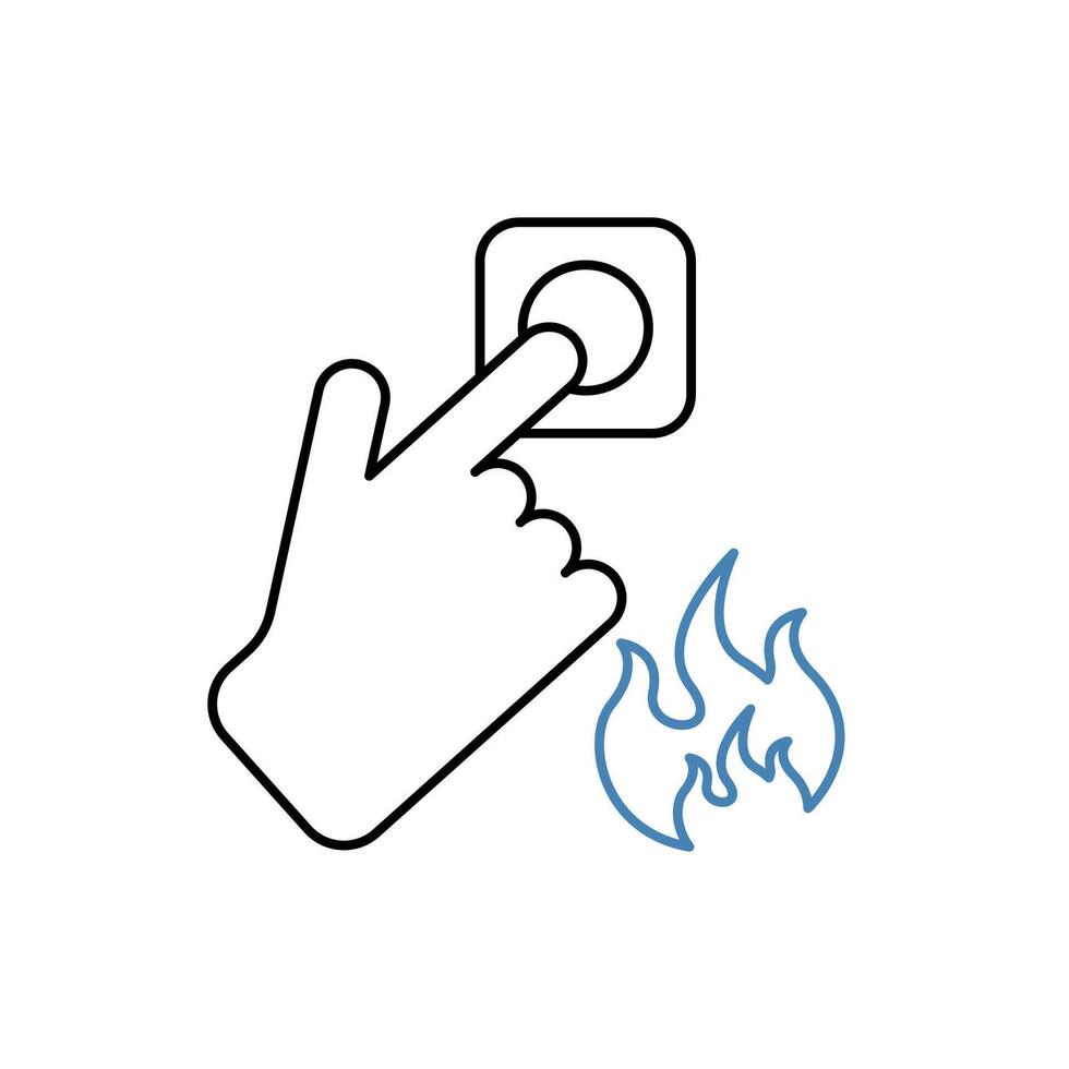 fire alarm concept line icon. Simple element illustration. fire alarm concept outline symbol design. vector