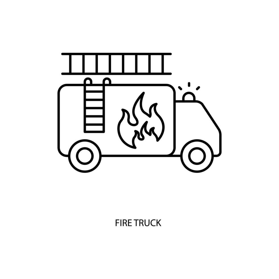 fire truck concept line icon. Simple element illustration. fire truck concept outline symbol design. vector