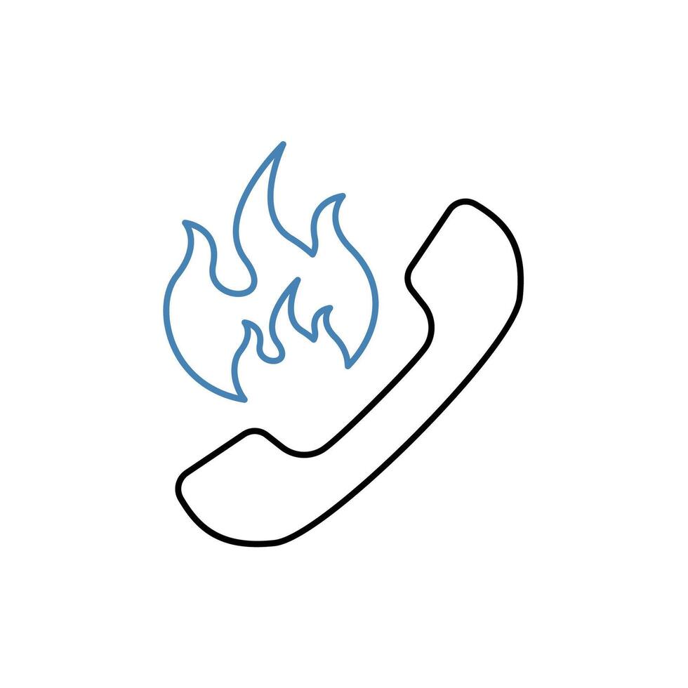 call the fire brigade concept line icon. Simple element illustration. call the fire brigade concept outline symbol design. vector