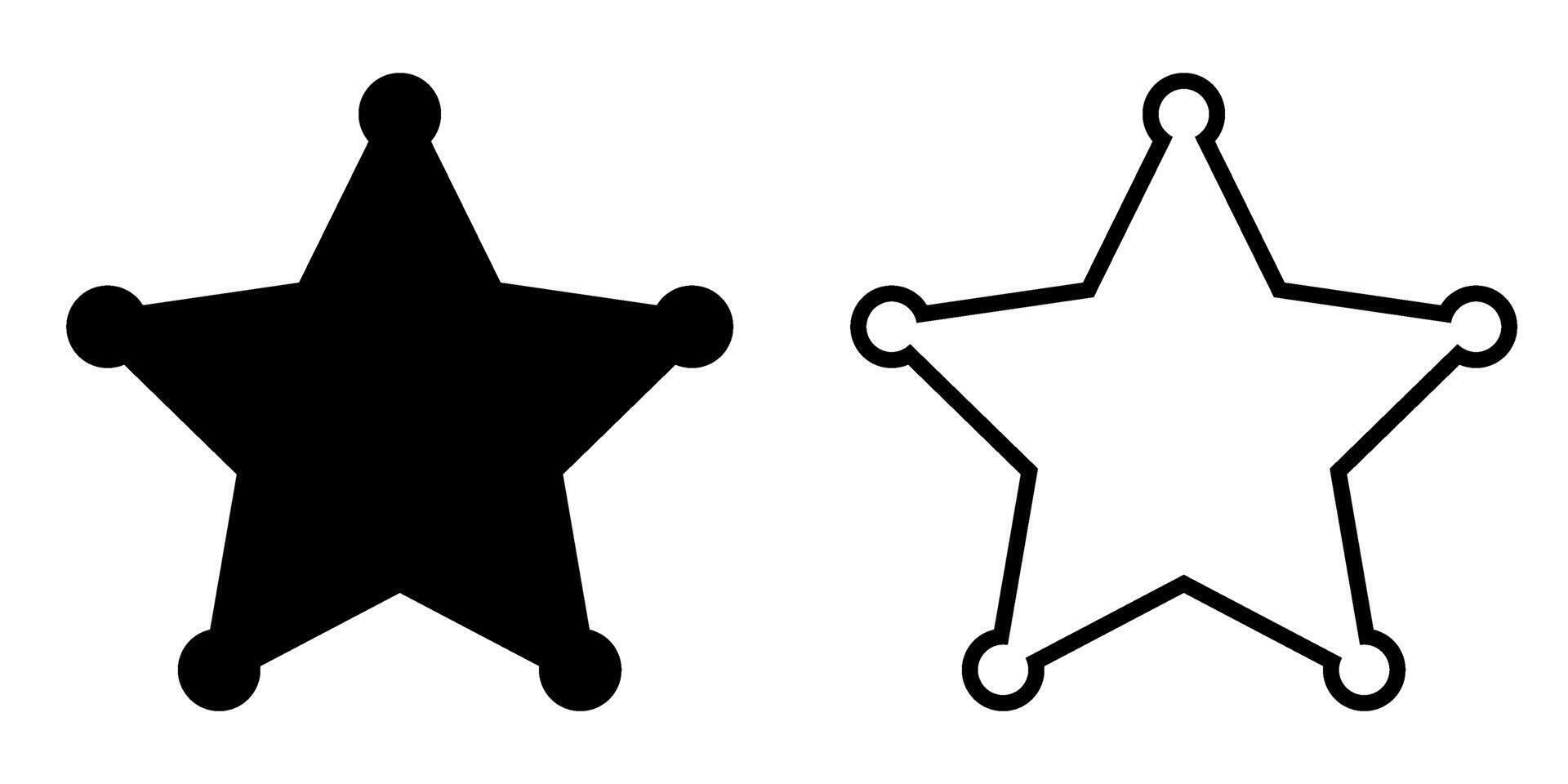 Sheriff star icon set vector