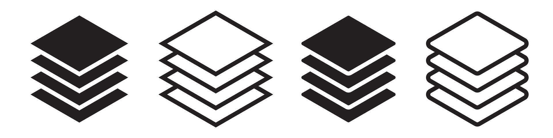 Layers icon set vector