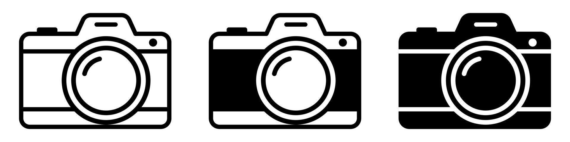 Photo camera icon set vector