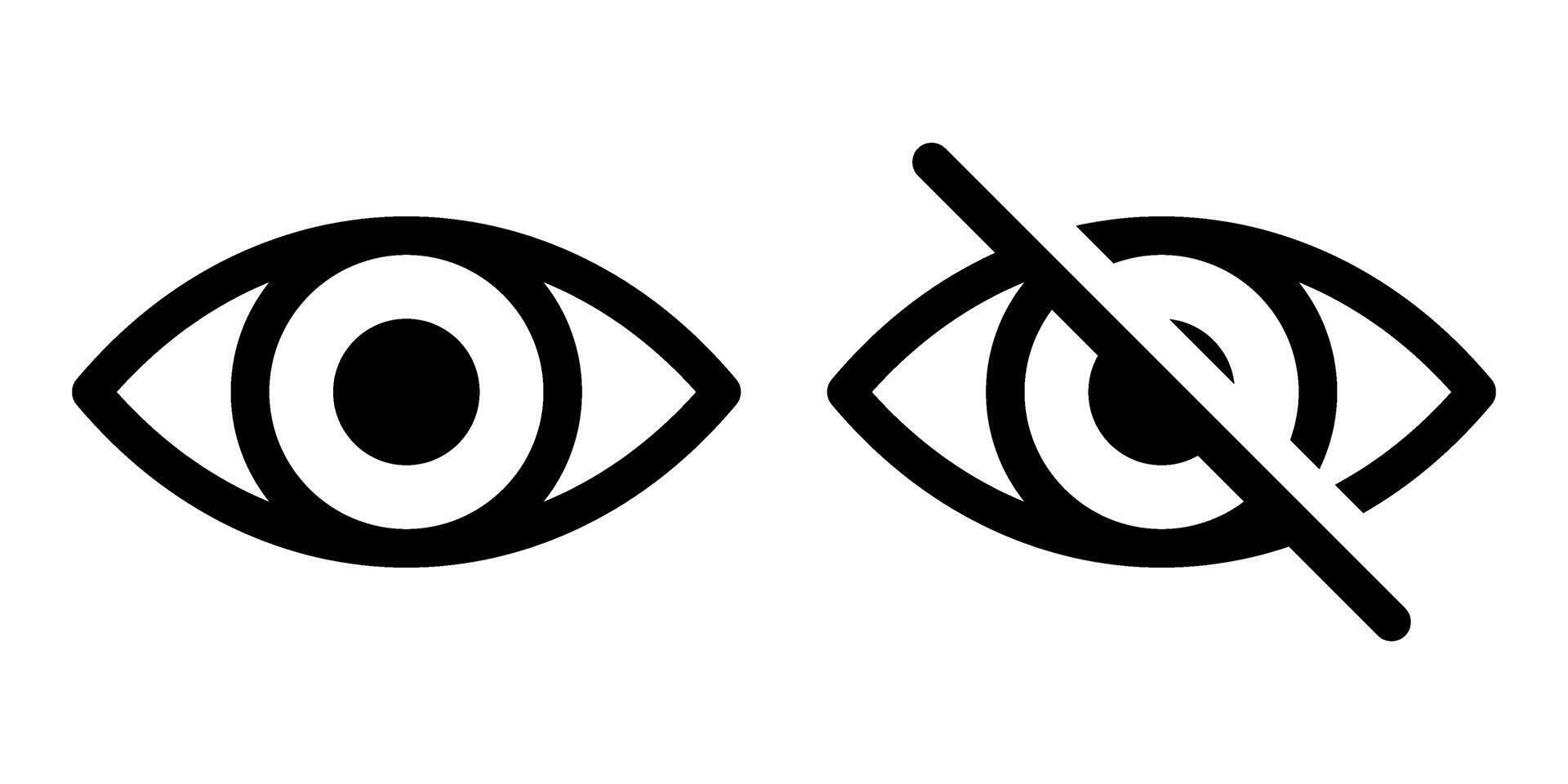 Eye problem. Blind icon set vector
