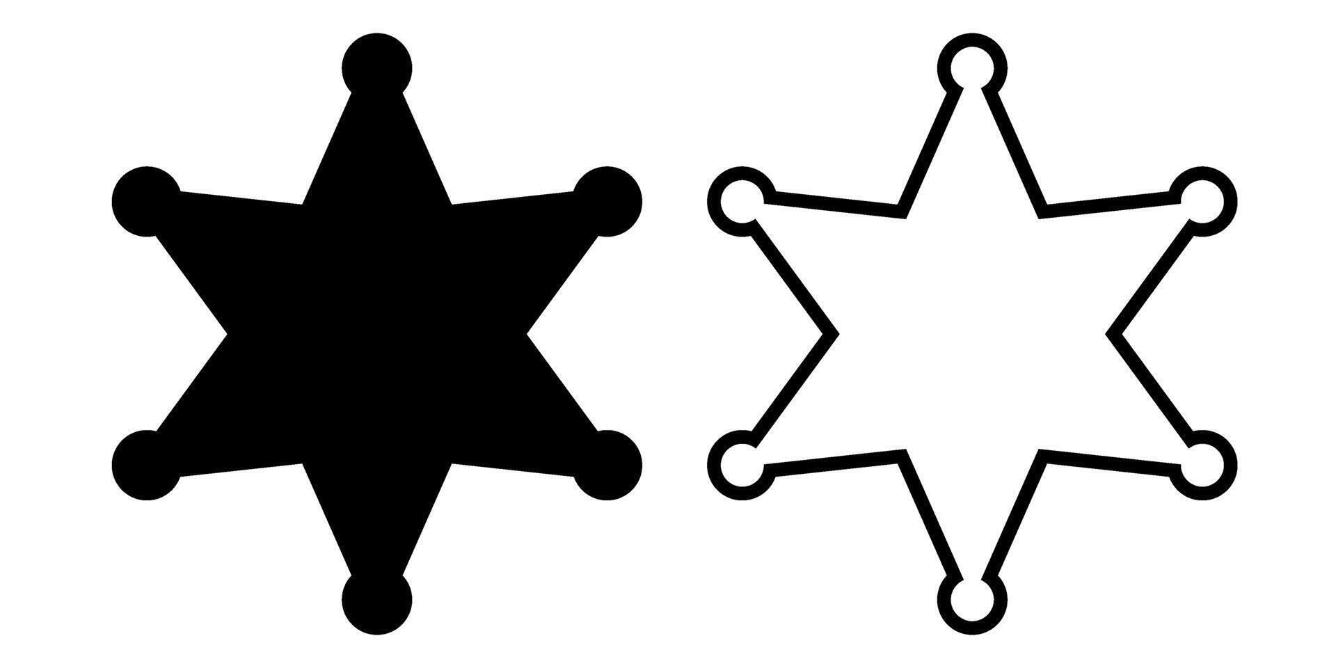 Sheriff star icon set vector