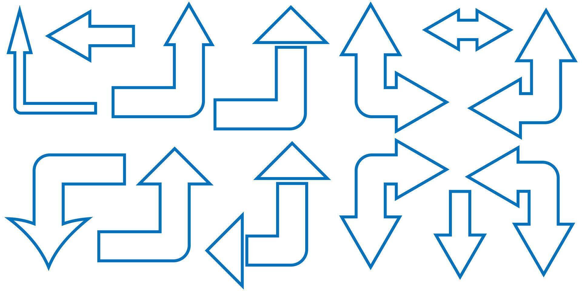Corner up down arrow direction traffic signal. Curved arrow navigation concept. vector