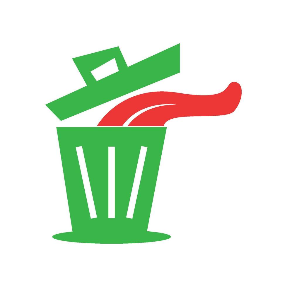 Rubbish bin icon logo design vector